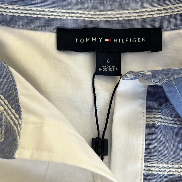 NWT! TOMMY HILFIGER Size 6 blue with white striped shirt dress - Picture 5 of 9